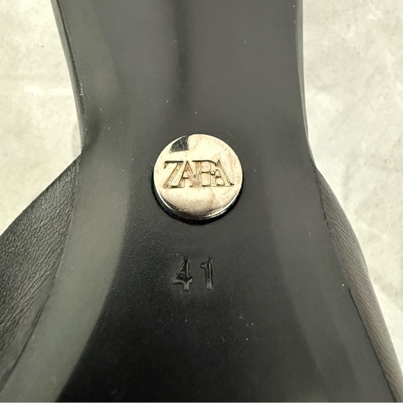 NWOT Women’s Zara Leather Mule Slip On Heel Open Toe Sandals UK 8 EU 41 1303/210 - Picture 13 of 15